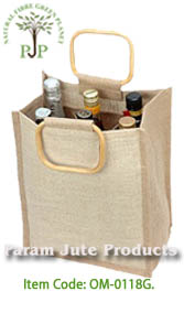 Jute Wine Bags Six Bottle
