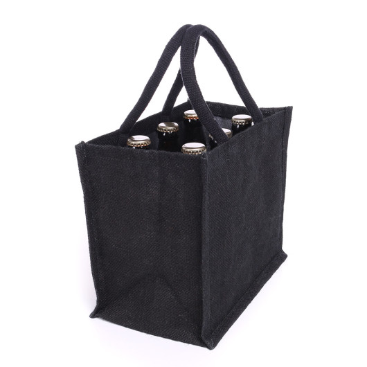Black jute wine bags
